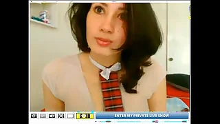 Asian teens hot body above webcam